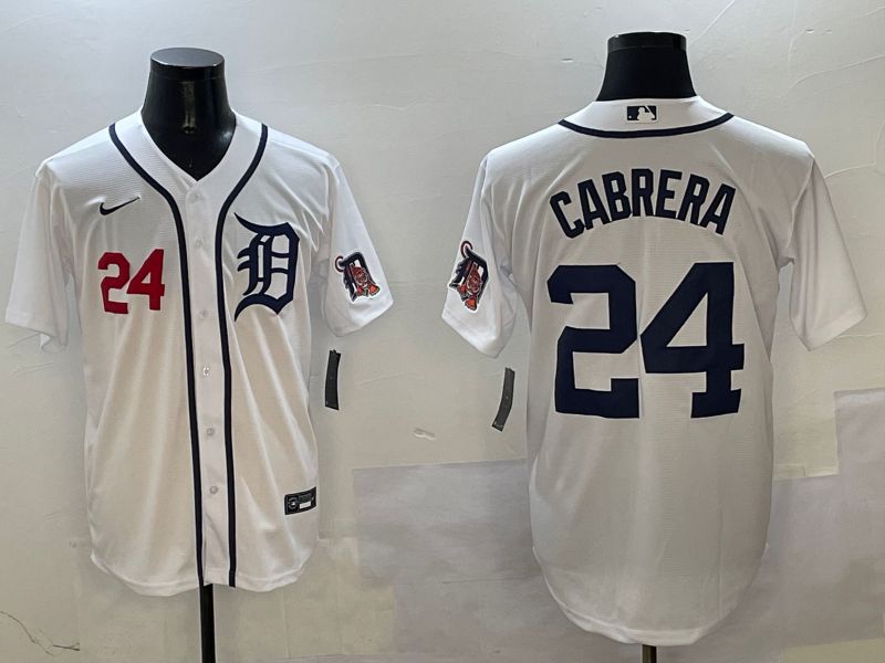 Men Detroit Tigers #24 Cabrera White Game 2025 Nike MLB Jersey style 3->detroit tigers->MLB Jersey
